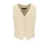Max Mara Pace Ivory Vest In Multi