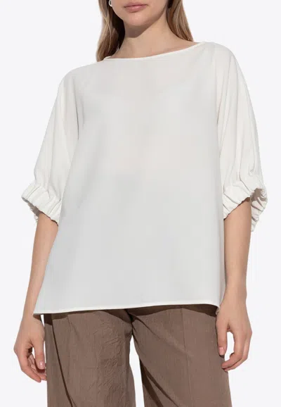 Max Mara Pacos Asymmetric Blouse In White