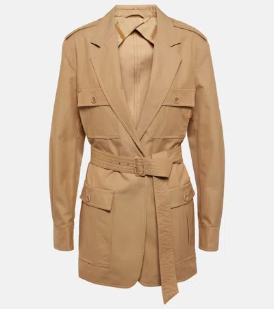 MAX MARA PACOS BELTED COTTON CANVAS JACKET