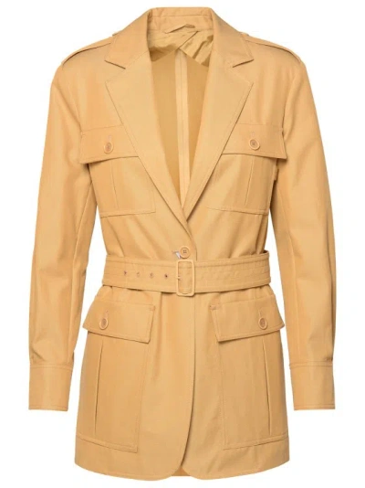 Max Mara Pacos' Cotton Leather Jacket In Brown