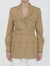 Max Mara Cotton Blend Jacket In Beige