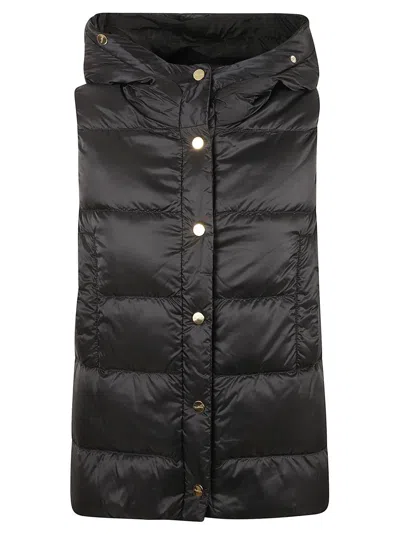 Max Mara Padded Black Coat With High Collar