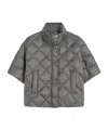 Max Mara Padded Cape In Water-repellent Fabric In Gray