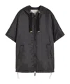 Max Mara Padded Cape With Hood In Water-repellent Canvas In Black