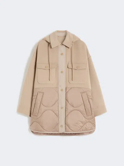 Max Mara Padded Coat In Double-sided Wool And Nylon In Brown