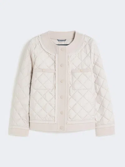 Max Mara Padded Cropped Jacket In Water-repellent Canvas In Neutral