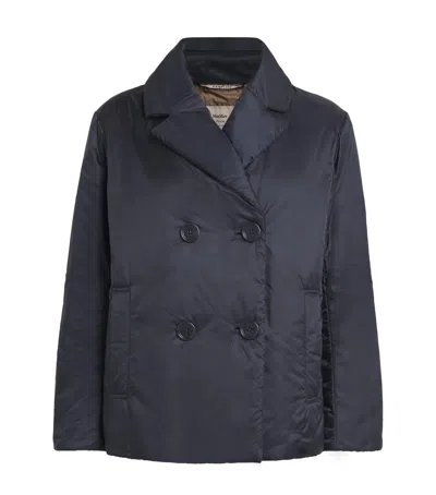 Max Mara Padded Double-breasted Jacket In Blue