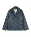 Max Mara Padded Double-breasted Jacket In Water-repellent Canvas In Blue