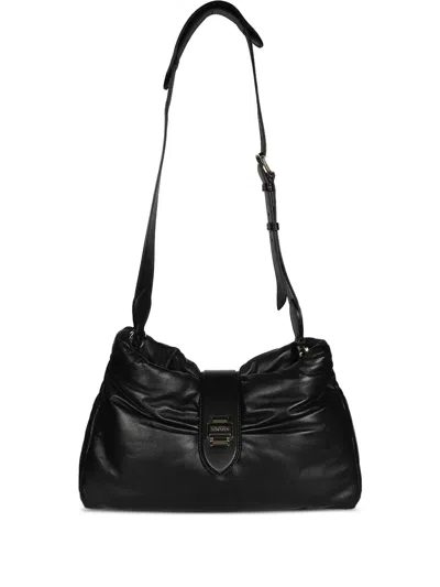 Max Mara Padded Flap Shoulder Bag In Black