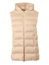 Max Mara Padded Hooded Gilet In Neutral