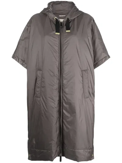 Max Mara Padded Hooded Jacket In Grey