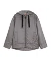 Max Mara Padded, Hooded Jacket In Water-repellent Canvas In Gray