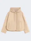 Max Mara Padded, Hooded Jacket In Water-repellent Canvas In Brown