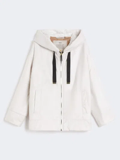 Max Mara Padded, Hooded Jacket In Water-repellent Canvas In White