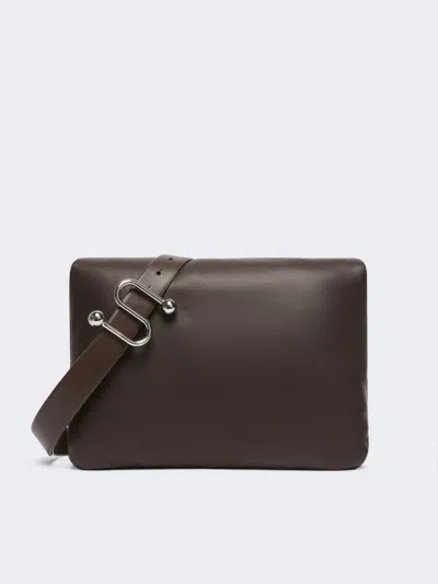 Max Mara Padded Nappa-leather Envelope Bag In Brown