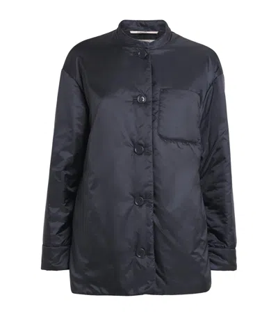 Max Mara Padded Round-neck Jacket In Blue