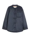 Max Mara Padded Shirt Jacket In Water-repellent Canvas In Blue