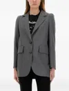 Max Mara Padded-shoulder Blazer In Gray