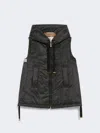 Max Mara Sleeveless High-collar Jacket With Zip-up Front And Adjustable Drawstrings In Black