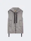 Max Mara Padded Water-repellent Hooded Gilet In Gray