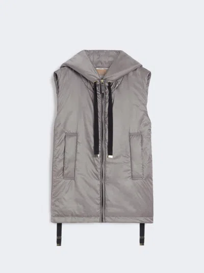 Max Mara Padded Water-repellent Hooded Gilet In Gray