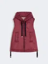 Max Mara Padded Water-repellent Hooded Gilet In Brown