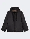 Max Mara Black Jacket With Oversized Silhouette And Drawstring Hood In Black