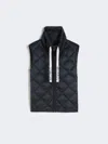 Max Mara Padded Water-repellent Nylon Canvas Gilet In Blue