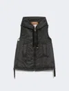 Max Mara Sleeveless High-collar Jacket With Zip-up Front And Adjustable Drawstrings In Black