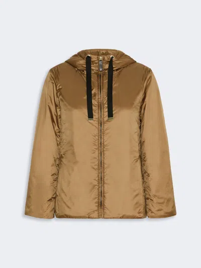 Max Mara Padded Water-repellent Hooded Jacket In Brown