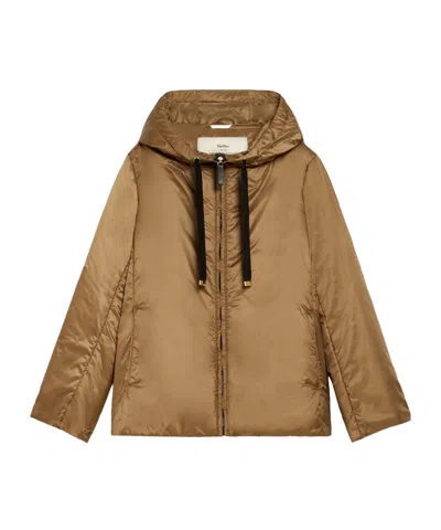 Max Mara Padded Water-repellent Hooded Jacket - Caramel In Brown