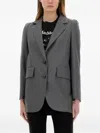Max Mara Padded-shoulder Blazer In Gray