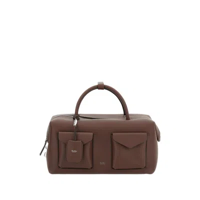 Max Mara Padlock Flap Leather Shoulder Bag In Brown