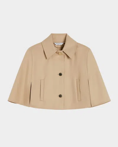 MAX MARA PADRE CROPPED WATER-REPELLENT COTTON CLOAK