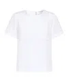 Max Mara Cotton T-shirt With Embroidered Logo On The Back In White