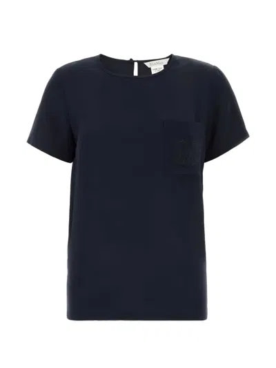 Max Mara Pagano Pocket T-shirt In Blue
