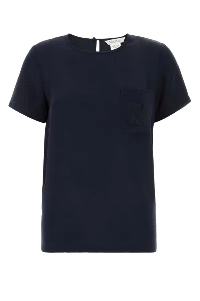 Max Mara Pagano Silk T-shirt For Women In Blue