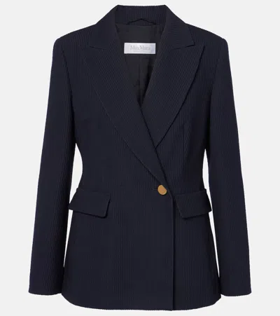 Max Mara Blazer Pagano Aus Einem Wollgemisch In Blau