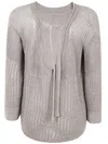 Max Mara Knitted Open-back Sweater In Beige