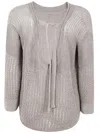 Max Mara Knitted Open-back Sweater In Beige