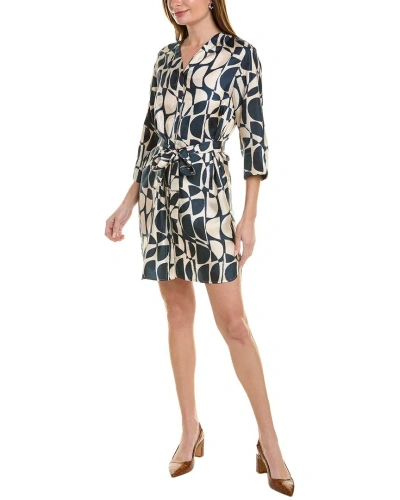 Max Mara Paggio Ivory Stripe Dress In Black