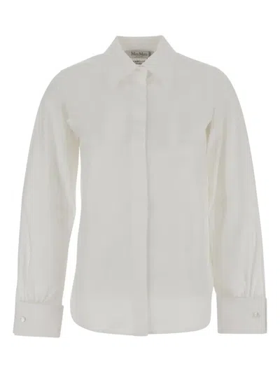 Max Mara Pagina Cotton Button-front Shirt In White