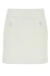 Max Mara Studio White Triacetate Blend Pagine Mini Skirt