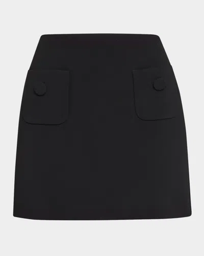 Max Mara Black Triacetate Blend Pagine Mini Skirt