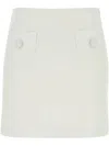 Max Mara Studio White Triacetate Blend Pagine Mini Skirt In White
