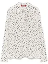 Max Mara Pagine Heart-print Silk Shirt In White