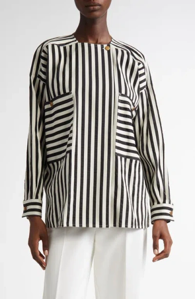Max Mara Paio Stripe Cotton & Silk Shirt