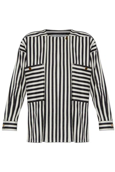 Max Mara Paio Striped Crewneck Shirt In Multi