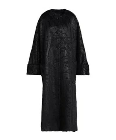 Max Mara Paisley-print Coats In Black
