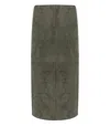 Max Mara Pala Khaki Midi Skirt In Green